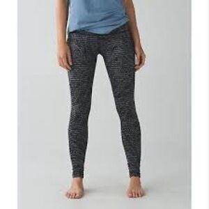 Lululemon High Times Wunder Under Leggings Stripe Play Slate Black 4